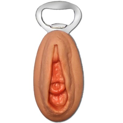 DIABLO PICANTE - ABRIDOR EM FORMA DE VAGINA DOURADO - D-242745 - Dona Pimenta