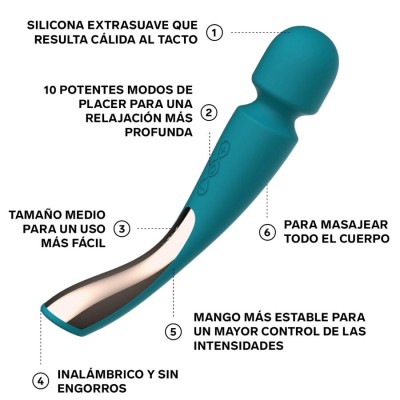 LELO SMART WAND 2 MASSAGER MÉDIO AZUL OCEANO - D-229085 - Dona Pimenta