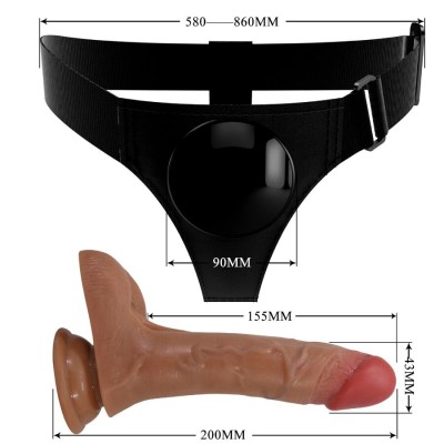 PRETTY LOVE - CALCINHA UNIVERSAL COM DILDO VIBRATÓRIO E SQUIRTING 15,5 CM MULATO - D-242723 - Dona Pimenta