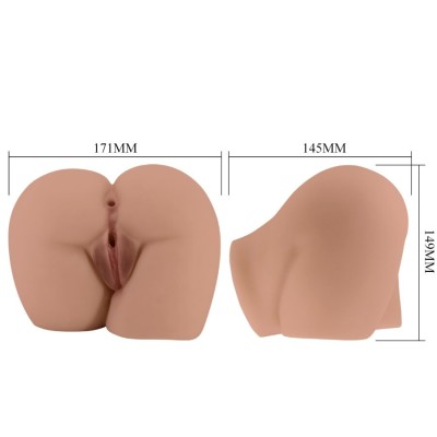 CRAZY BULL - BERNACE ASS VIBRADOR COM VAGINA REALISTA E ÂNUS CARNE CONTROLE REMOTO - D-242721 - Dona Pimenta