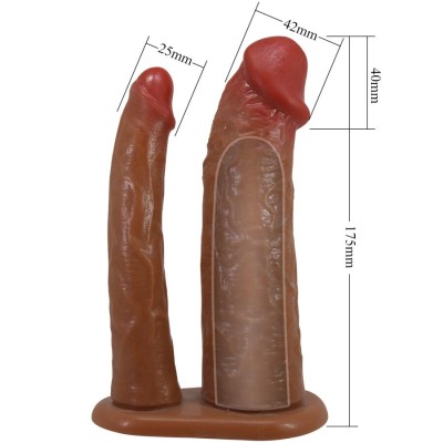 PRETTY LOVE - YAIRON MANGA DUPLA PARA PÉNIS COM EXTENSÃO DE 4 CM MULATO - D-242736 - Dona Pimenta