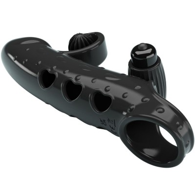 ROMANCE - MANGA VIBRANTE PARA PÉNIS PRETA - D-242741 - Dona Pimenta