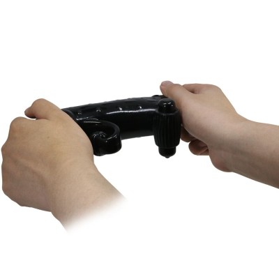 ROMANCE - MANGA VIBRANTE PARA PÉNIS PRETA - D-242741 - Dona Pimenta