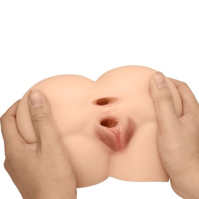 CRAZY BULL - VIBRADOR TRASEIRO ROLONDA COM VAGINA E ÂNUS REALISTAS NATURAIS - D-242726 - Dona Pimenta