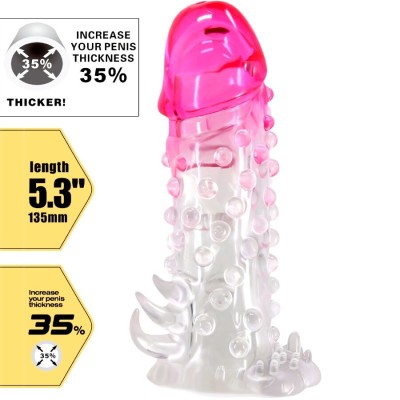 PRETTY LOVE - BAINHA DE AMPLIAÇÃO REALISTA WILFORD COM PÉNIS EM RELEVO ROSA - D-242719 - Dona Pimenta