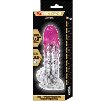 PRETTY LOVE - BAINHA DE AMPLIAÇÃO REALISTA WILFORD COM PÉNIS EM RELEVO ROSA - D-242719 - Dona Pimenta