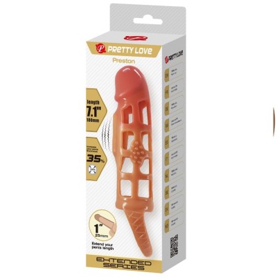 PRETTY LOVE - MANGA VIBRATÓRIA PARA PÉNIS PRESTON 18 CM - D-242731 - Dona Pimenta