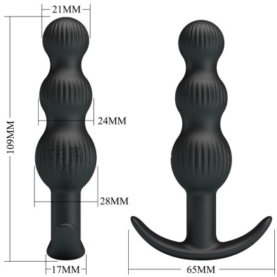 PRETTY LOVE - VIBRADOR ANAL SIDNEY 10 VIBRAÇÕES PRETO - D-242712 - Dona Pimenta