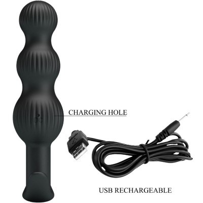 PRETTY LOVE - VIBRADOR ANAL SIDNEY 10 VIBRAÇÕES PRETO - D-242712 - Dona Pimenta