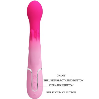 PRETTY LOVE - DEJON 3 EM 1 MULTIFUNCIONAL RABBIT VIBRADOR ROSA - D-242716 - Dona Pimenta