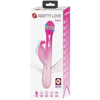 PRETTY LOVE - DEJON 3 EM 1 MULTIFUNCIONAL RABBIT VIBRADOR ROSA - D-242716 - Dona Pimenta