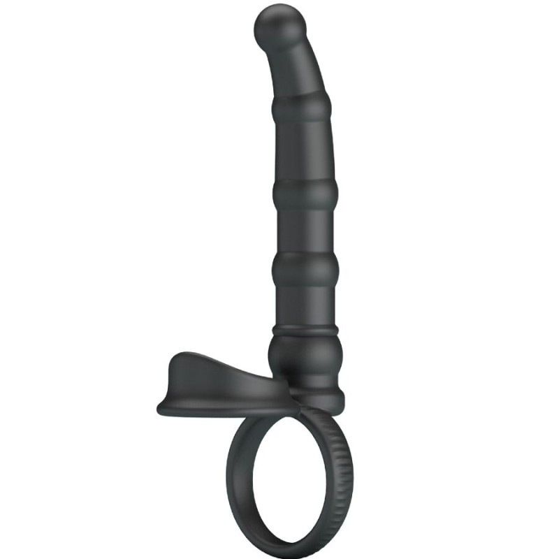 PRETTY LOVE - ANEL VIBRATÓRIO PARA PÉNIS TATUM COM PLUG 10 VIBRAÇÕES PRETO - D-242910 - Dona Pimenta