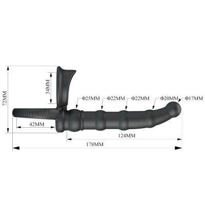 PRETTY LOVE - ANEL VIBRATÓRIO PARA PÉNIS TATUM COM PLUG 10 VIBRAÇÕES PRETO - D-242910 - Dona Pimenta