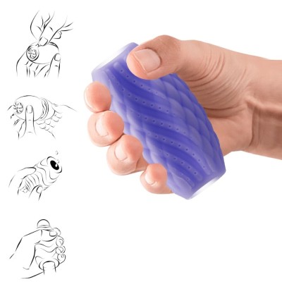 PRETTY LOVE - MASTURBADOR MASCULINO SILICONE ATHENA EROS ROXO - D-242707 - Dona Pimenta