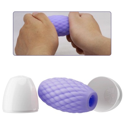 PRETTY LOVE - MASTURBADOR MASCULINO SILICONE ATHENA EROS ROXO - D-242707 - Dona Pimenta