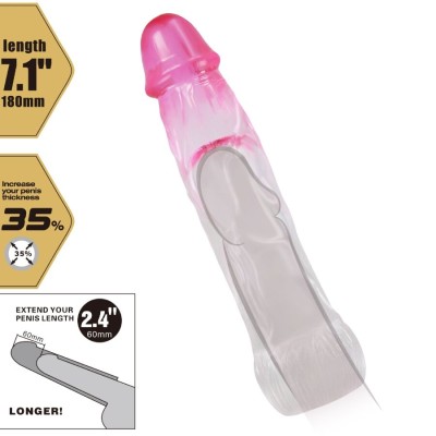 PRETTY LOVE - NERON REALISTA 6 CM BAINHA DE AMPLIAÇÃO PARA PÉNIS ROSA - D-242732 - Dona Pimenta