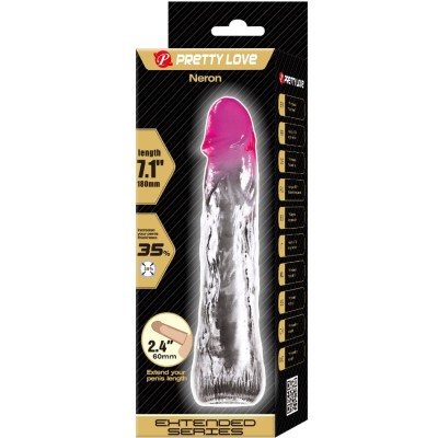 PRETTY LOVE - NERON REALISTA 6 CM BAINHA DE AMPLIAÇÃO PARA PÉNIS ROSA - D-242732 - Dona Pimenta