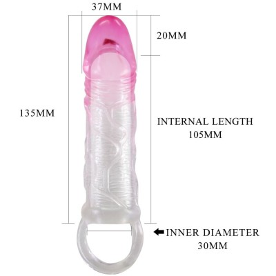 PRETTY LOVE - ODES REALISTA 2 CM BAINHA DE AMPLIAÇÃO PARA PÉNIS ROSA - D-242733 - Dona Pimenta