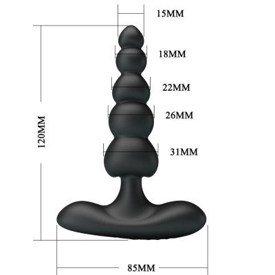 PRETTY LOVE - VIBRADOR ANAL SIDNEY 10 VIBRAÇÕES PRETO - D-242713 - Dona Pimenta