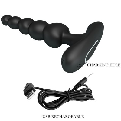 PRETTY LOVE - VIBRADOR ANAL SIDNEY 10 VIBRAÇÕES PRETO - D-242713 - Dona Pimenta