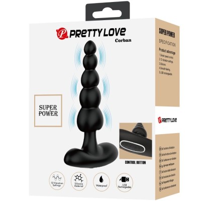 PRETTY LOVE - VIBRADOR ANAL SIDNEY 10 VIBRAÇÕES PRETO - D-242713 - Dona Pimenta