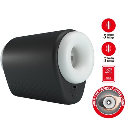 PRETTY LOVE - DJ GIRL MASTURBADOR MASCULINO COM VIBRAÇÃO 5 CONFIGURAÇÕES NEGRO - D-242715 - Dona Pimenta