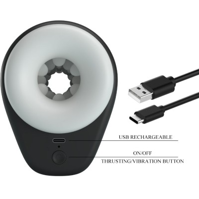 PRETTY LOVE - DJ GIRL MASTURBADOR MASCULINO COM VIBRAÇÃO 5 CONFIGURAÇÕES NEGRO - D-242715 - Dona Pimenta