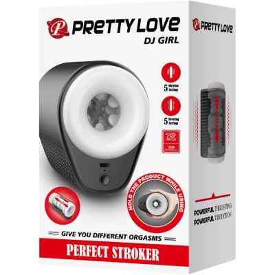 PRETTY LOVE - DJ GIRL MASTURBADOR MASCULINO COM VIBRAÇÃO 5 CONFIGURAÇÕES NEGRO - D-242715 - Dona Pimenta