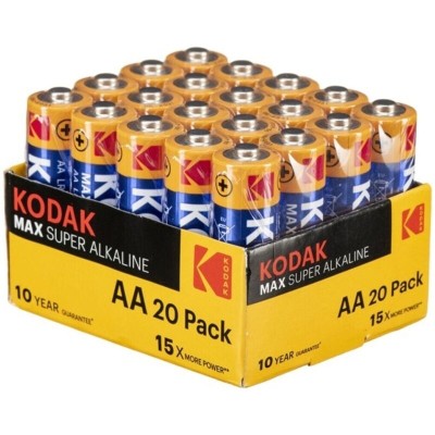 KODAK - MAX PILHA ALCALINA AA LR6 PACOTE*20 PILHAS - D-242515 - Dona Pimenta