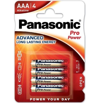 PANASONIC - PILHA AAA ALCALINAS PRO POWER LR03 BLISTER*4 - D-242541 - Dona Pimenta