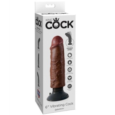 KING COCK - GALO VIBRANTE MARROM 15,24 CM - PD5401-29 - Dona Pimenta