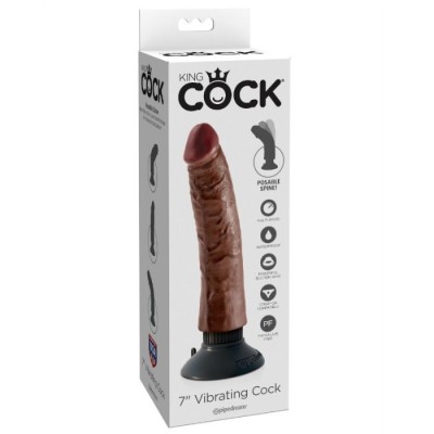 KING COCK - GALO VIBRANTE MARROM 17,78 CM - PD5402-29 - Dona Pimenta