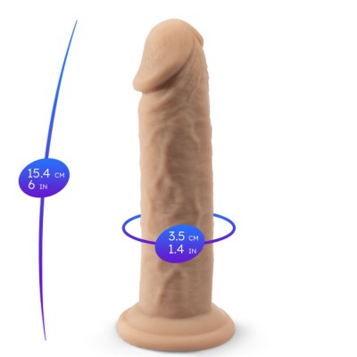 SILEXD - MODELO DE PÉNIS REALÍSTICO 2 SILICONE TERMORATIVO 15,4 CM - D-242943 - Dona Pimenta