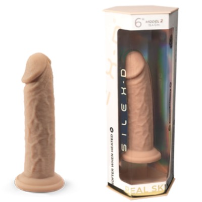 SILEXD - MODELO DE PÉNIS REALÍSTICO 2 SILICONE TERMORATIVO 15,4 CM - D-242943 - Dona Pimenta