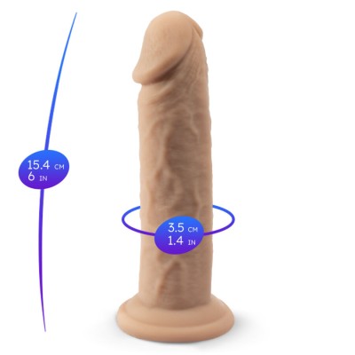 SILEXD - MODELO DE PÉNIS REALÍSTICO 2 SILICONE TERMORATIVO PREMIUM 15,4 CM - D-242944 - Dona Pimenta