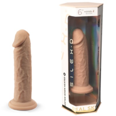 SILEXD - MODELO DE PÉNIS REALÍSTICO 2 SILICONE TERMORATIVO PREMIUM 15,4 CM - D-242944 - Dona Pimenta