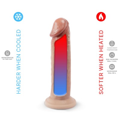 SILEXD - MODELO DE PÉNIS REALÍSTICO 2 SILICONE TERMORATIVO PREMIUM 19 CM - D-242945 - Dona Pimenta