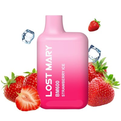LOST MARY - BM600 NICOTINE VAPER 2% DESCARTÁVEL MORANGO ICE - D-242685 - Dona Pimenta