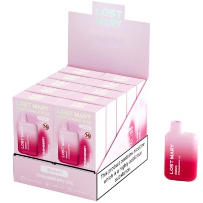 LOST MARY - BM600 NICOTINE VAPER 2% DESCARTÁVEL MORANGO ICE - D-242685 - Dona Pimenta