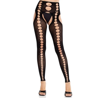 LEG AVENUE - MEIAS SEM ALÇAS SEM COSTURAS OPACAS PRETAS - D-243089 - Dona Pimenta