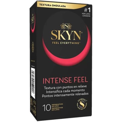 SKYN - PRESERVATIVO TEXTURIZADO DE SENSAÇÃO INTENSA COM DESIGN ONDULADO 10 UNIDADES - D-243340 - Dona Pimenta