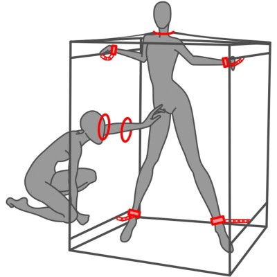 SECRET DOME - ESCÃNDALO DA CABINE DO KINK CLUB PRETO E VERMELHO - D-241944 - Dona Pimenta