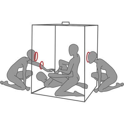 SECRET DOME - ESCÃNDALO DA CABINE DO KINK CLUB PRETO E VERMELHO - D-241944 - Dona Pimenta