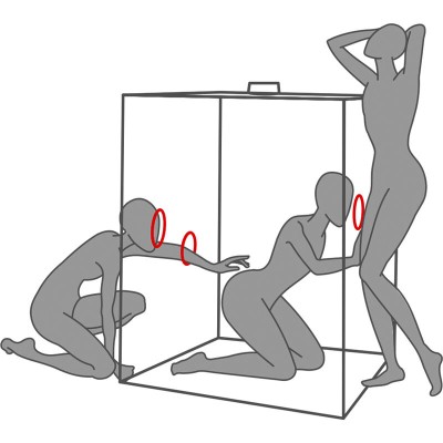 SECRET DOME - ESCÃNDALO DA CABINE DO KINK CLUB PRETO E VERMELHO - D-241944 - Dona Pimenta