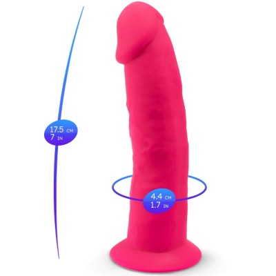SILEXD - MODELO 2 PÊNIS REALÍSTICO PREMIUM SILEXPAN SILICONE FÚCSIA 19 CM - D-237260 - Dona Pimenta
