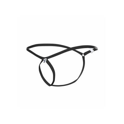 MOB - TANGA PRETA EM FORMATO DE LÃGRIMAS TAMANHO L/XL - D-243476 - Dona Pimenta