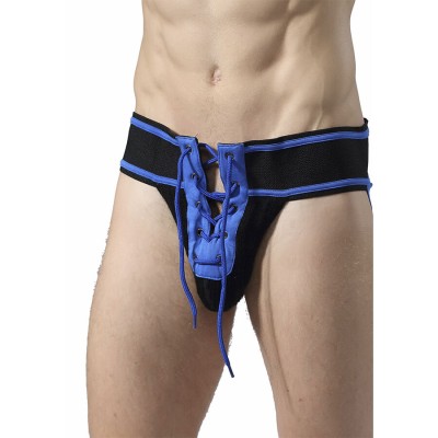 MOB - FETISH JOCKSTRAP FUTEBOL AZUL TAMANHO G - D-243514 - Dona Pimenta