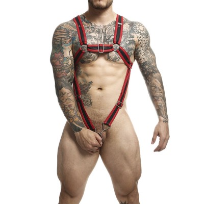 MOB - DNGEON RED CROSSED PENIS HARNESS TAMANHO ÚNICO - D-243433 - Dona Pimenta