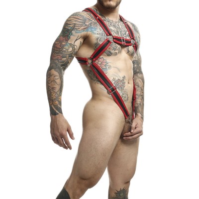 MOB - DNGEON RED CROSSED PENIS HARNESS TAMANHO ÚNICO - D-243433 - Dona Pimenta