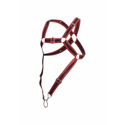MOB - DNGEON RED CROSSED PENIS HARNESS TAMANHO ÚNICO - D-243433 - Dona Pimenta